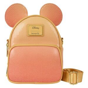 3815 Mickey Mouse Glitter Sequin Convertible Mini Backpack & Crossbody Bag